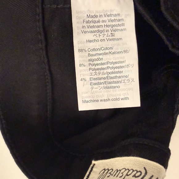 Madewell 10" High-Rise Skinny Jean, size 29P, Black - Picture 3 of 3